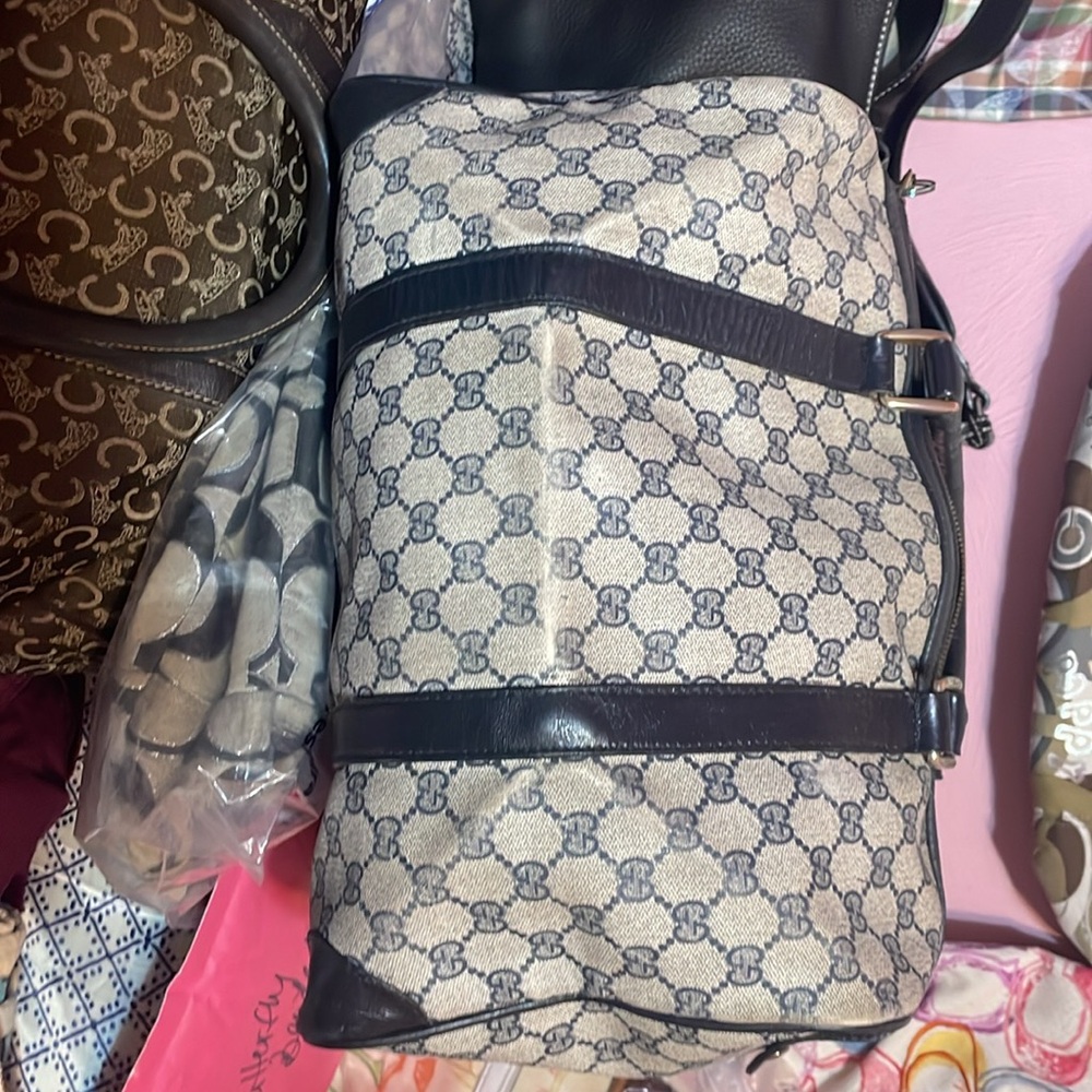 Gucci Navy Vintage Monogram GG. With COA - Picture 9 of 11
